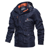 Herren wasserdichter und winddichter Outdoorparka mit abnehmbarer Kapuze
