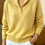 Martha | Damen Langarmpullover mit Knöpfen
