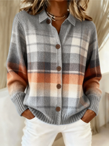 Frieda | Warme Ombré-Karostrickjacke