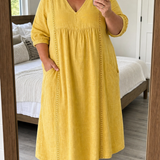 Antonia A-Linien Maxikleid mit 3/4-Ärmeln