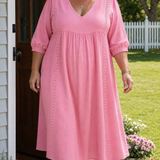 Antonia A-Linien Maxikleid mit 3/4-Ärmeln
