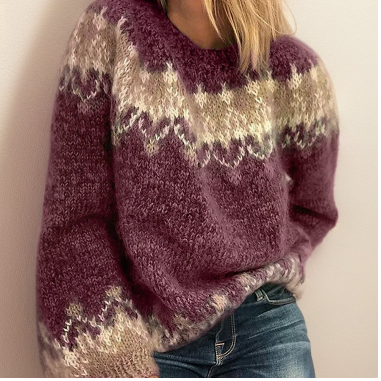 Isabelle | Eleganter Und Bequemer Jacquard-Pullover