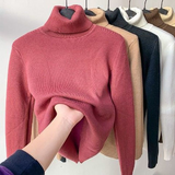 Leonie - Beigefarbener Rollkragenpullover Mit Fleece Futter
