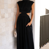 Quincy | Midi-Kleid mit Cut-Out und Taschen