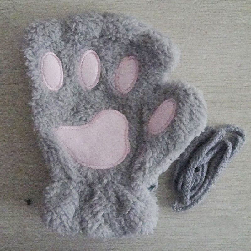 Kitty | Fingerlose Handschuhe mit Pfotenabdruck
