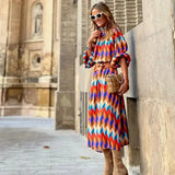 Cassandra - Lebhaftes Geometrisches Kleid