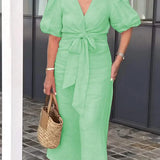 Natasha - Elegantes V-Ausschnitt Kleid