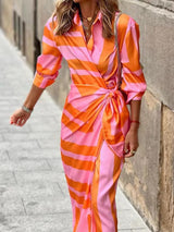 Clarissa | Gestreiftes Midi-Hemdkleid