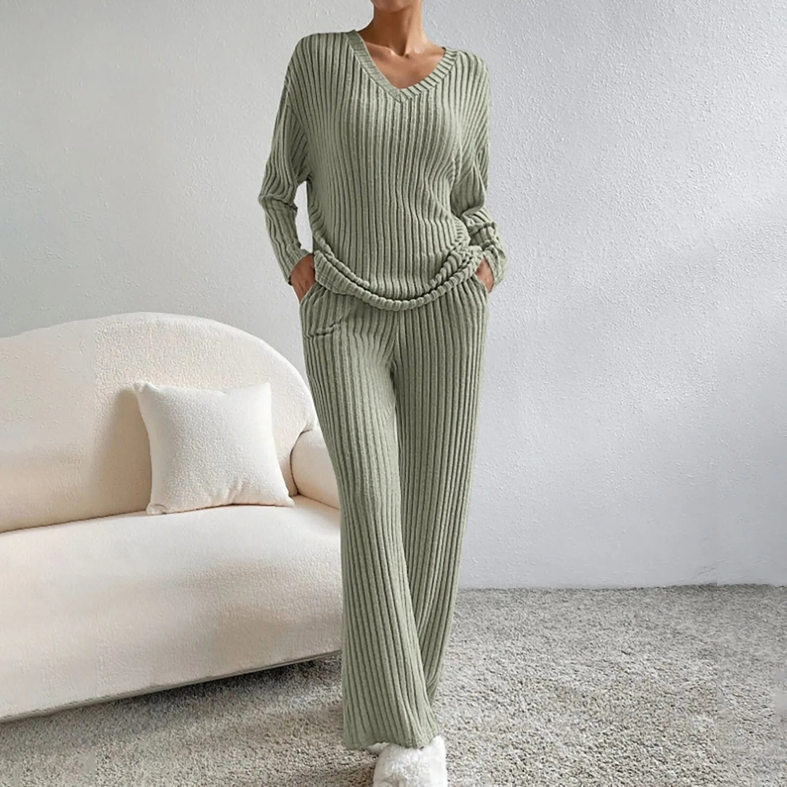 Grace - Damen Freizeitanzüge Mit Hoher Taille Und Langen Hosen