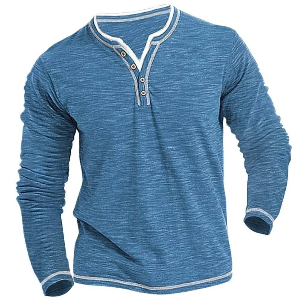 Denis™ - Bequemes V-Ausschnitt Langarmshirt