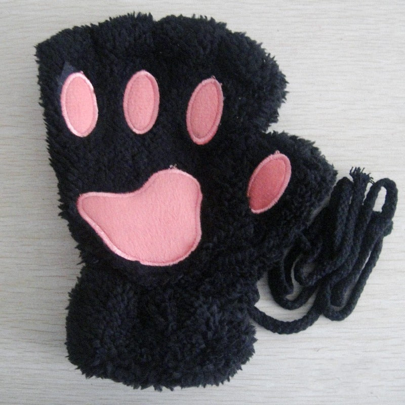 Kitty | Fingerlose Handschuhe mit Pfotenabdruck