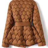 Assunta - Elegante Daunenjacke Mit Gürtel