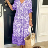 ARIA™ - Elegantes Blumenkleid mit V-Ausschnitt