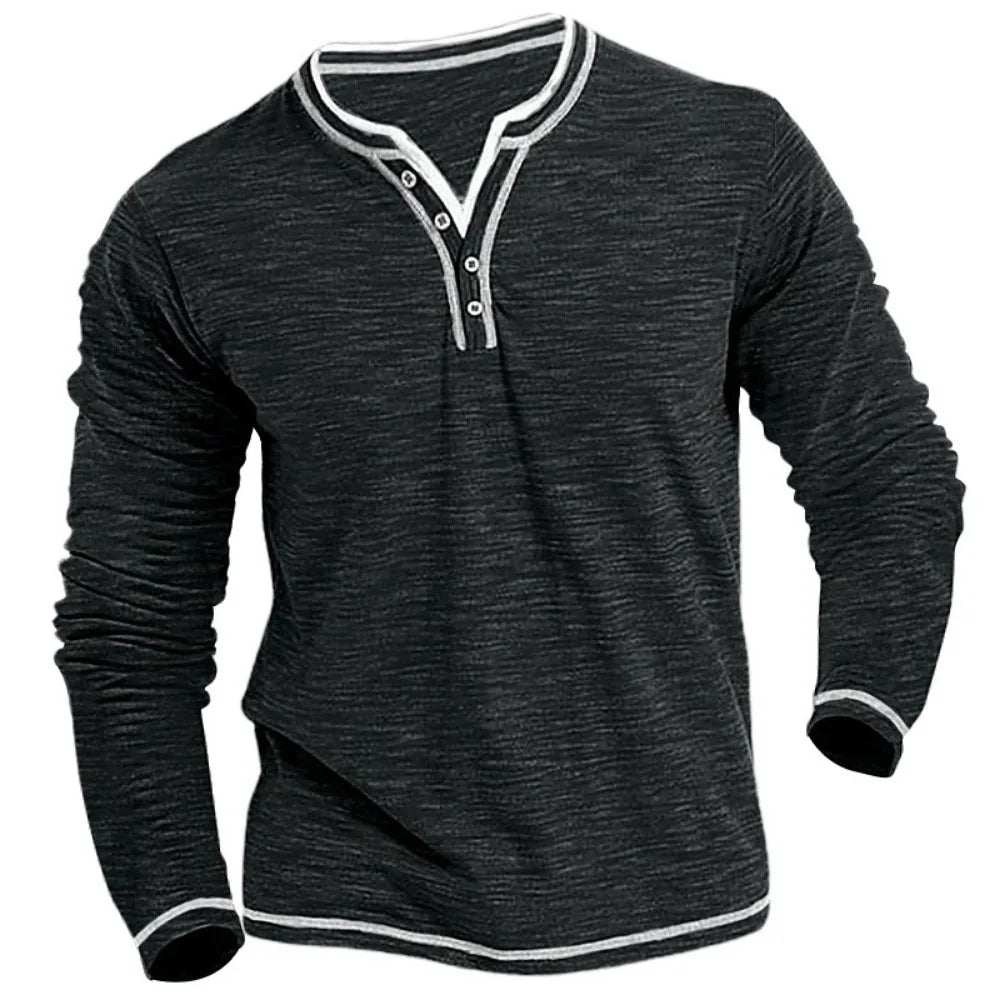 Denis™ - Bequemes V-Ausschnitt Langarmshirt