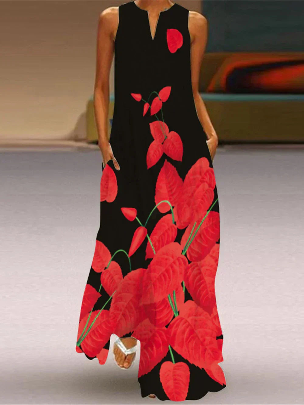 Aurelia™ A-Linienkleid mit floralem Schmetterlingsdesign