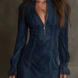 Schickes kurzes Wildleder-Lace-Kleid - Elegant & Feminin