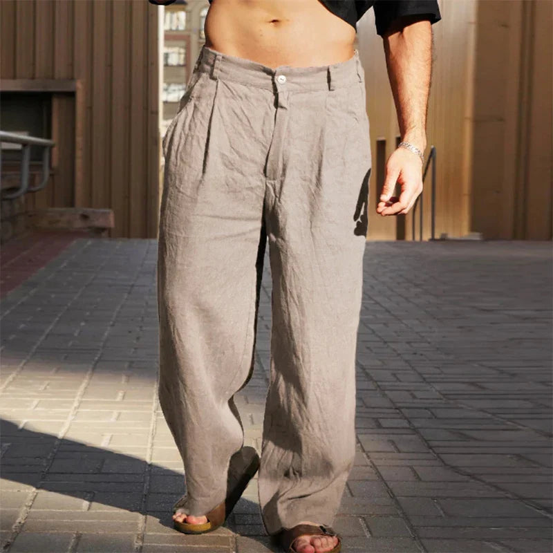 Malik - Weite Leinenhose