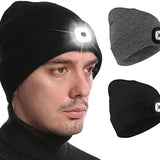 Warme LED-Beanie-Mütze mit Licht