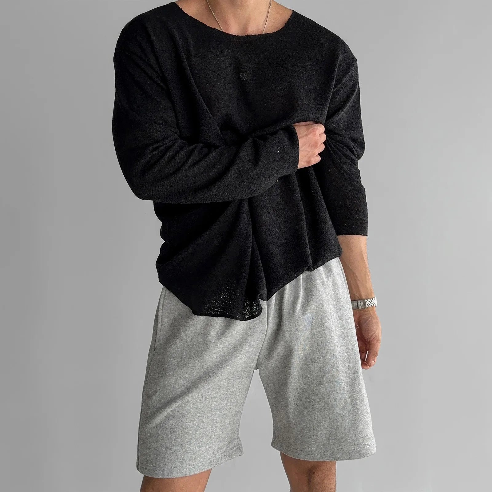 CloudComfort™ - Hohles Strick-T-Shirt