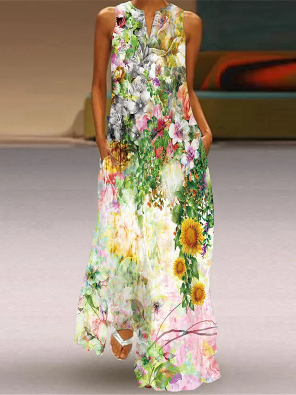 Aurelia™ A-Linienkleid mit floralem Schmetterlingsdesign