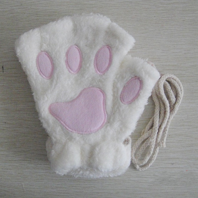 Kitty | Fingerlose Handschuhe mit Pfotenabdruck