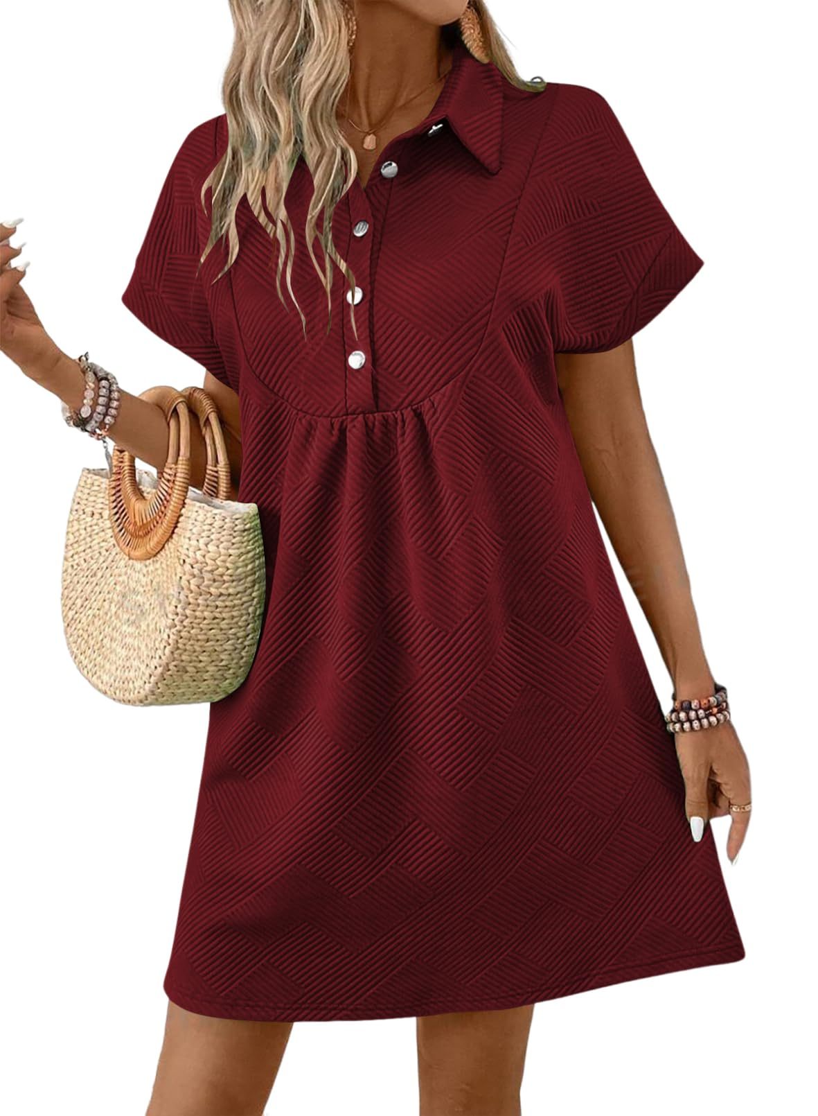 Amber | Schickes Midi-Kleid mit Fledermausärmeln und stylischem Kragen