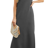 Denise™ - Lässiges, lockeres, aufgespaltenes, knitterfreies Maxikleid