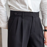 Herren Gerade Schnitt Anzughose mit Taschen