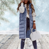 Damen lange Weste mit Taschen