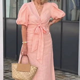 Natasha - Elegantes V-Ausschnitt Kleid