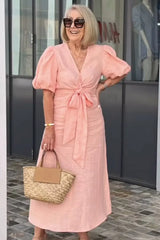 Natasha - Elegantes V-Ausschnitt Kleid