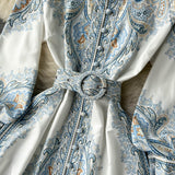 Blumen A-Linien Kleid mit Gürtel