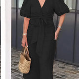 Natasha - Elegantes V-Ausschnitt Kleid