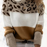 Zoe - Farbblock Leopard Pullover