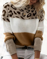 Zoe - Farbblock Leopard Pullover