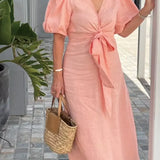 Natasha - Elegantes V-Ausschnitt Kleid