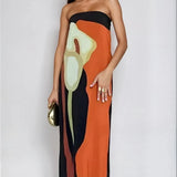 Phoebe | Damen Trägerloses Maxikleid