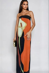 Phoebe | Damen Trägerloses Maxikleid