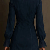 Schickes kurzes Wildleder-Lace-Kleid - Elegant & Feminin