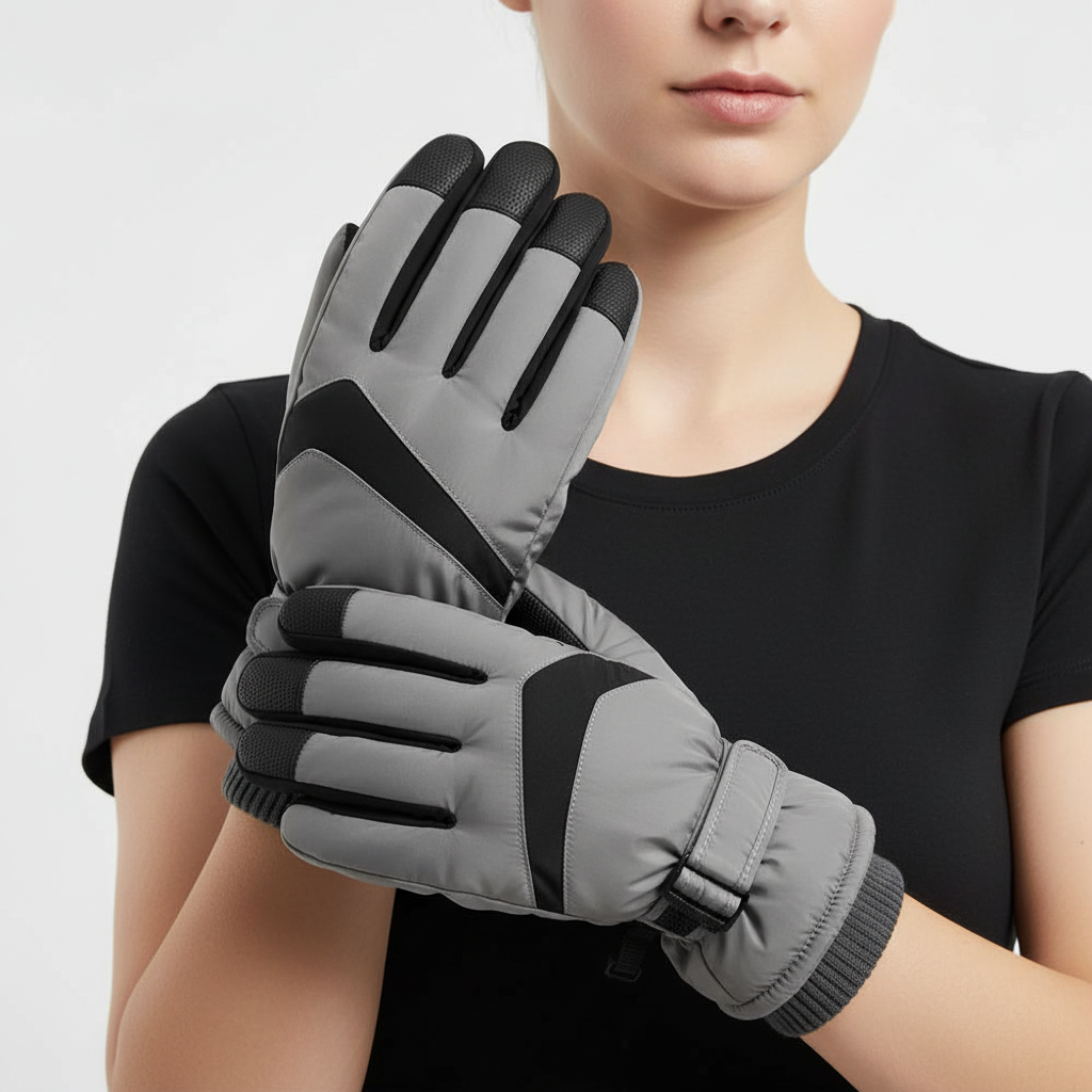 Thermisch gefütterte Handschuhe mit Touchscreen-Fingerkuppen