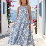 Isadora | Ärmelloses Midi-Kleid mit hohem Kragen