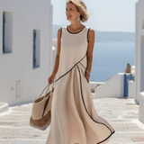 Soleia | Ärmelloses Maxikleid mit Rundhalsausschnitt