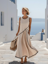 Soleia | Ärmelloses Maxikleid mit Rundhalsausschnitt