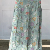 Blühendes Frühlingsblumen- und Hummel-Muster bedruckter Damen-Leinenrock mit Taschen