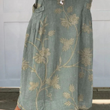 Damenrock im Retro-Stil mit Blumenmuster, elastischem Bund und Taschen