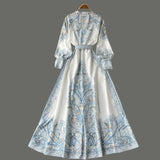 Blumen A-Linien Kleid mit Gürtel
