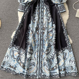 Blumen A-Linien Kleid mit Gürtel