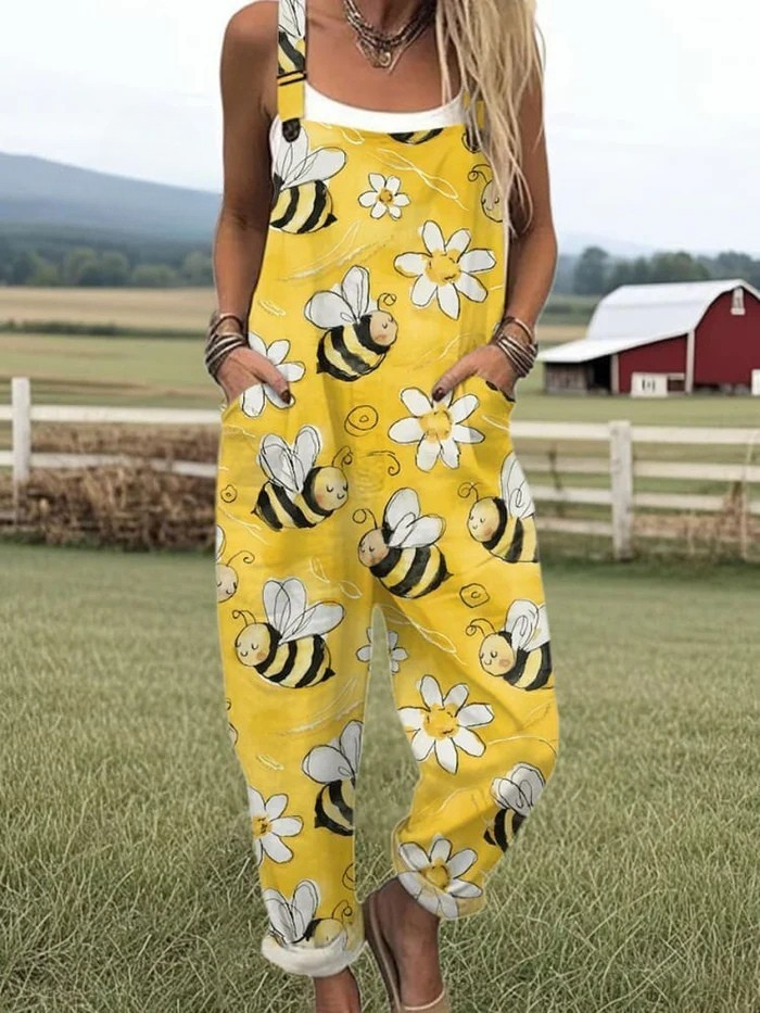 Carole™ - Damen Sommerverspielte Gedruckte Latzhose