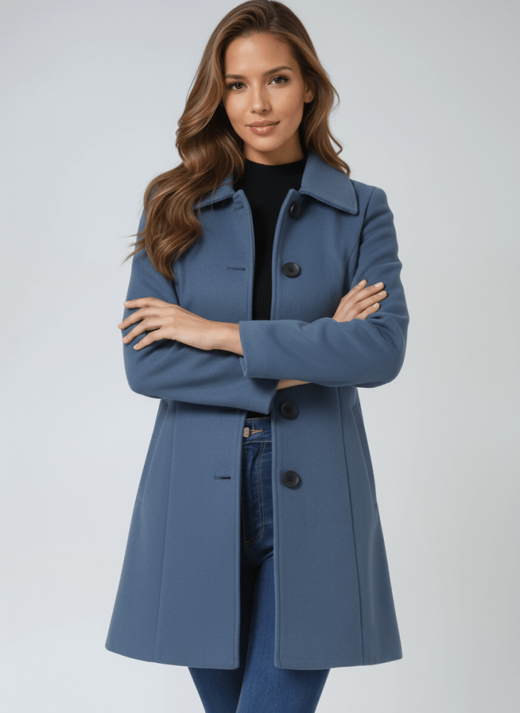 Helena | Damen Wintermantel mit Ein-Knopf-Verschluss
