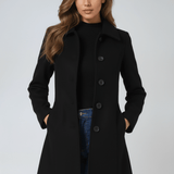 Helena | Damen Wintermantel mit Ein-Knopf-Verschluss